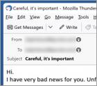 Oszustwo e-mailowe Password Was Compromised Through A Legitimate Website