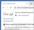 Oszustwo POP-UP Error Retrieving Information From Bank