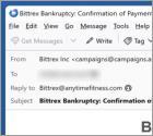 Oszustwo e-mailowe Bittrex Inc Bankruptcy Notice