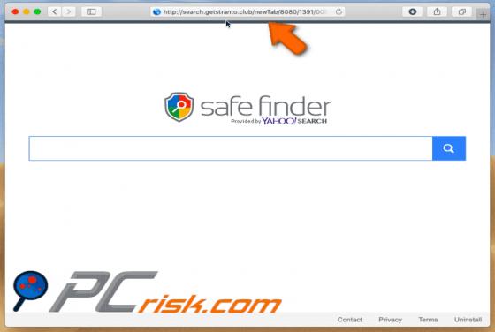 Przekierowanie search.getstranto.club (Mac)