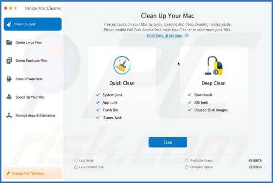 Niechciana aplikacja Umate Mac Cleaner (Mac)