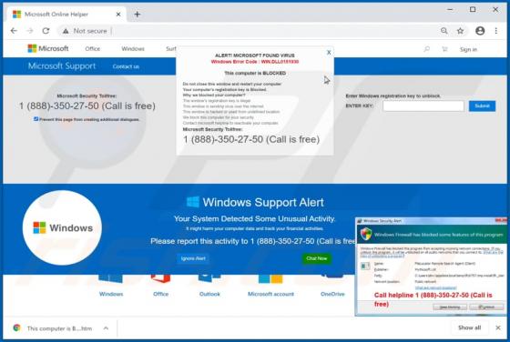 Oszustwo POP-UP Windows Error Code: WIN.DLL0151930