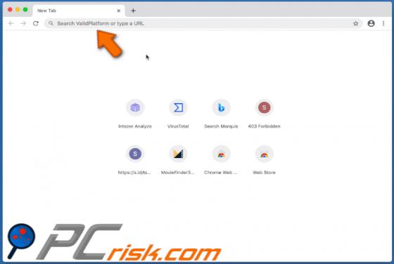 Przekierowanie search.validplatform.com (Mac)
