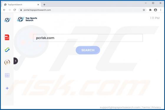 Porywacz przeglądarki TopSportsSearch