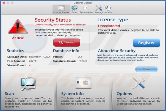 Niechciana aplikacja Mac Security (Mac)