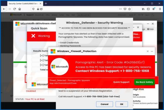 Oszustwo POP-UP Pornographic Alert