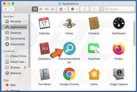 Adware ElementaryOptimizer (Mac)