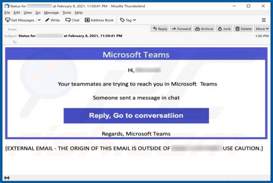 Oszustwo e-mailowe Microsoft Teams