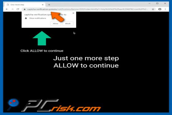 Przekierowanie POP-UP captcha-verification.systems