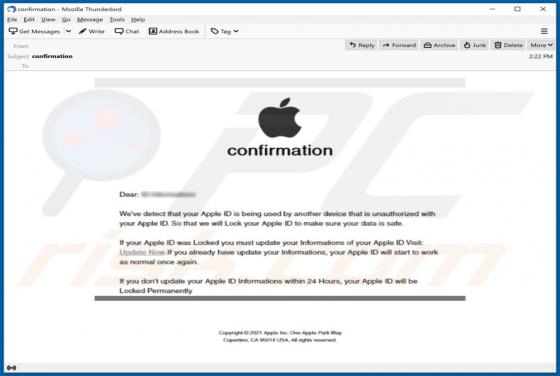 Oszustwo e-mailowe ID Apple (Mac)