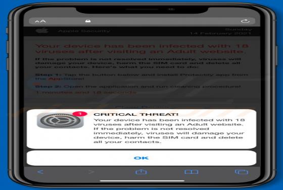 Oszustwo POP-UP Device Infected After Visiting An Adult Website (Mac)