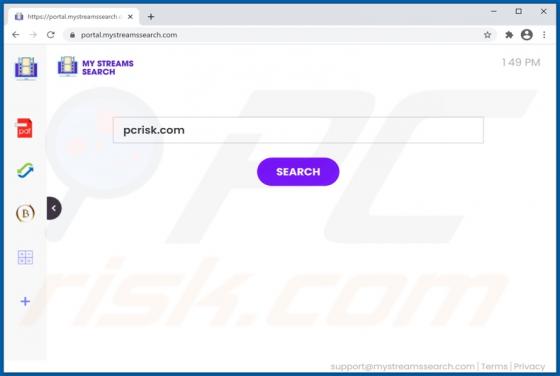 Porywacz przeglądarki MyStreamsSearch