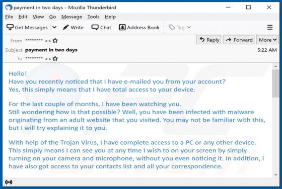 Oszustwo e-mailowe I Have E-mailed You From Your Account