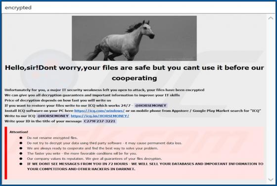 Ransomware HORSEMONEY
