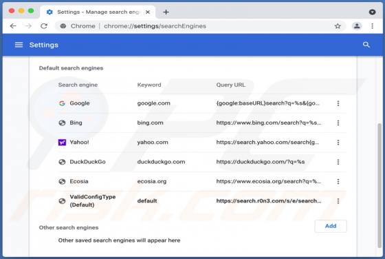 Przekierowanie search.r0n3.com (Mac)