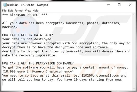 Ransomware BlackSun