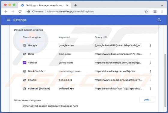 Przekierowanie search.softsurf.xyz (Mac)