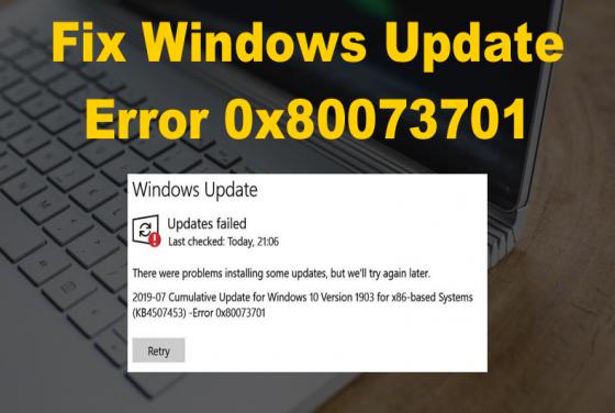 Napraw błąd Windows Update Error 0x80073701