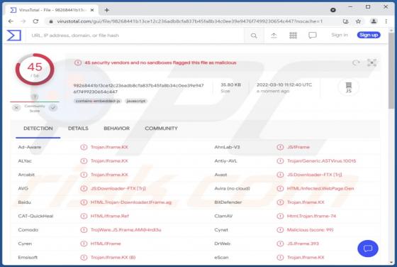 Trojan JS/Agent