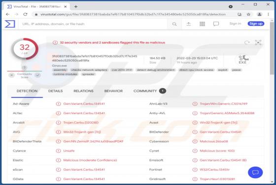 Malware Ginzo Stealer