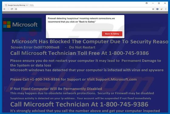 Oszustwo Microsoft Has Blocked The Computer