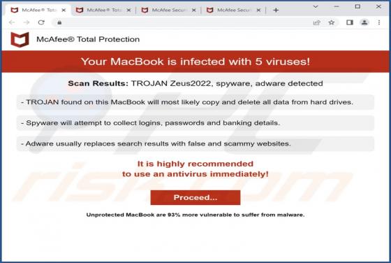 Oszustwo POP-UP Your MacBook Is Infected With 5 Viruses! (Mac)