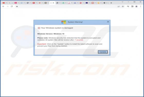 Oszustwo POP-UP Windows Firewall Has Detected That Your Windows Is Damaged And Irrelevant