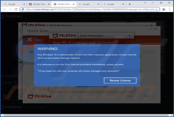 Oszustwo POP-UP Your Windows 10 Is Infected With Viruses
