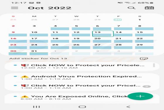 Wirus zwodniczych wydarzeń kalendarza (Android)