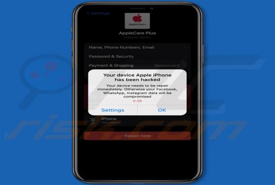 Oszustwo POP-UP Your Device Apple iPhone Has Been Hacked (Mac)