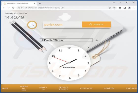 Porywacz przeglądarki Worldwide Clock Extension