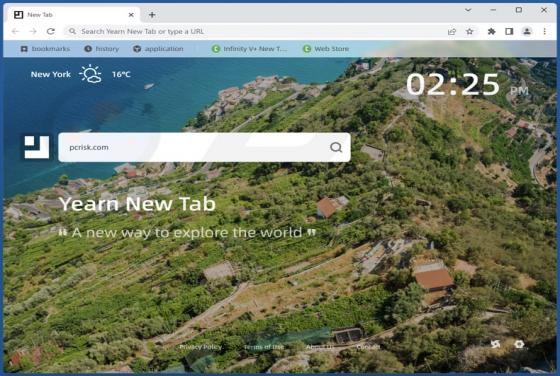 Porywacz przeglądarki Yearn New Tab