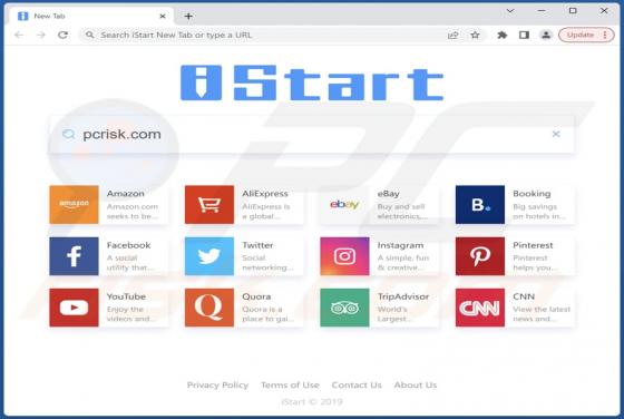 Porywacz przeglądarki iStart New Tab