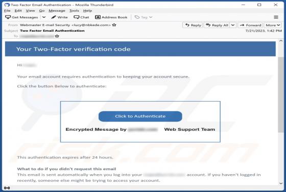 Oszustwo e-mailowe Two-Factor Verification