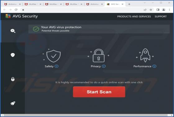 Oszustwo POP-UP AVG Security