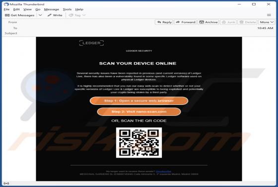 Oszustwo e-mailowe LEDGER SECURITY