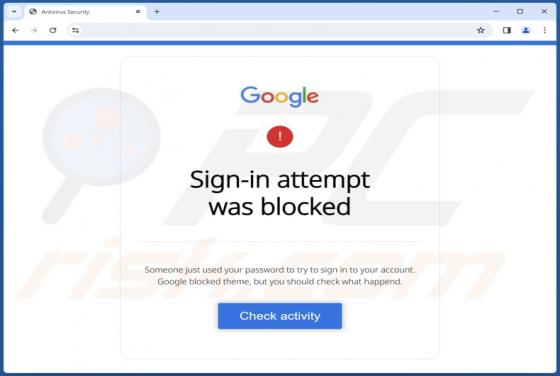 Oszustwo POP-UP Google - Sign-in Attempt Was Blocked