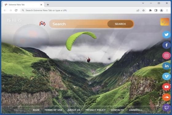 Porywacz przeglądarki Extreme New Tab