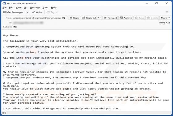 Oszustwo e-mailowe I Compromised Your Operating System