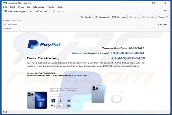 Oszustwo e-mailowe PayPal - Unauthorized Transaction