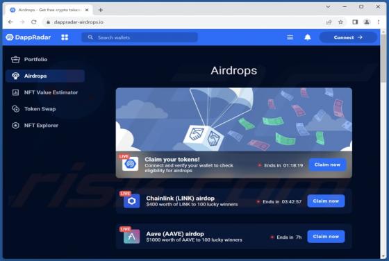 Oszustwo DappRadar Airdrops