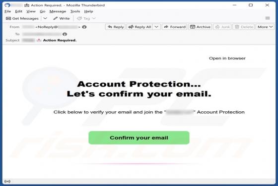 Oszustwo e-mailowe Account Protection