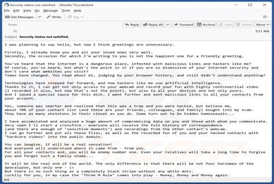 Oszustwo e-mailowe Internet Is A Dangerous Place