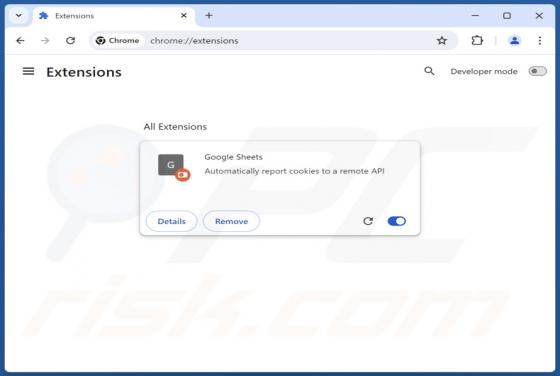 Fałszywe rozszerzenie Google Sheets
