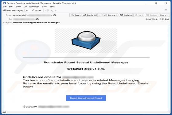 Oszustwo e-mailowe Roundcube Found Several Undelivered Messages