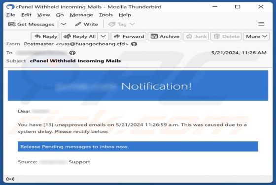 Oszustwo Unapproved Emails