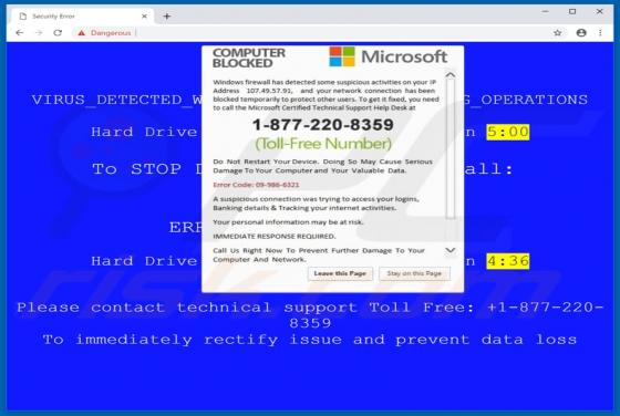 Error Code 09-986-6321 POP-UP Oszustwo