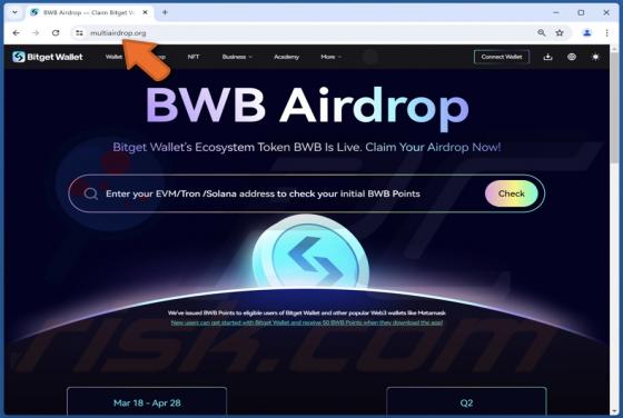 Oszustwo Bitget Wallet (BWB) Airdrop