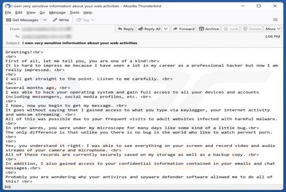 Oszustwo e-mailowe You Are One Of A Kind