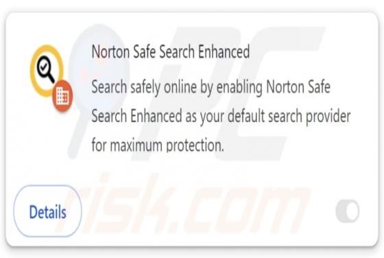 Fałszywe rozszerzenie Norton Safe Search Enhanced